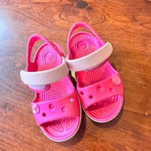 CROCS Kids Pink and Light Pink Sandal-Style Flip Flops